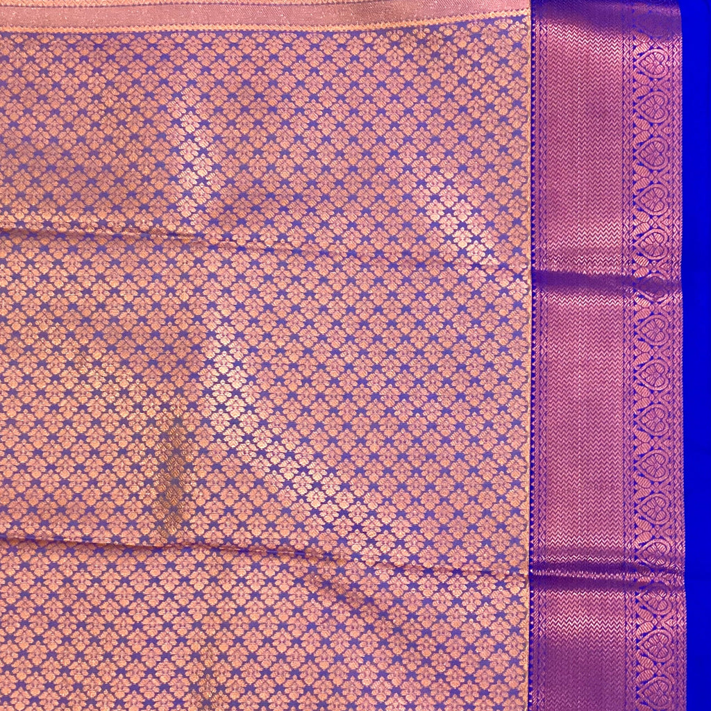 Green Gold Buta Silk Saree with Purple Zari Pallu Traditional