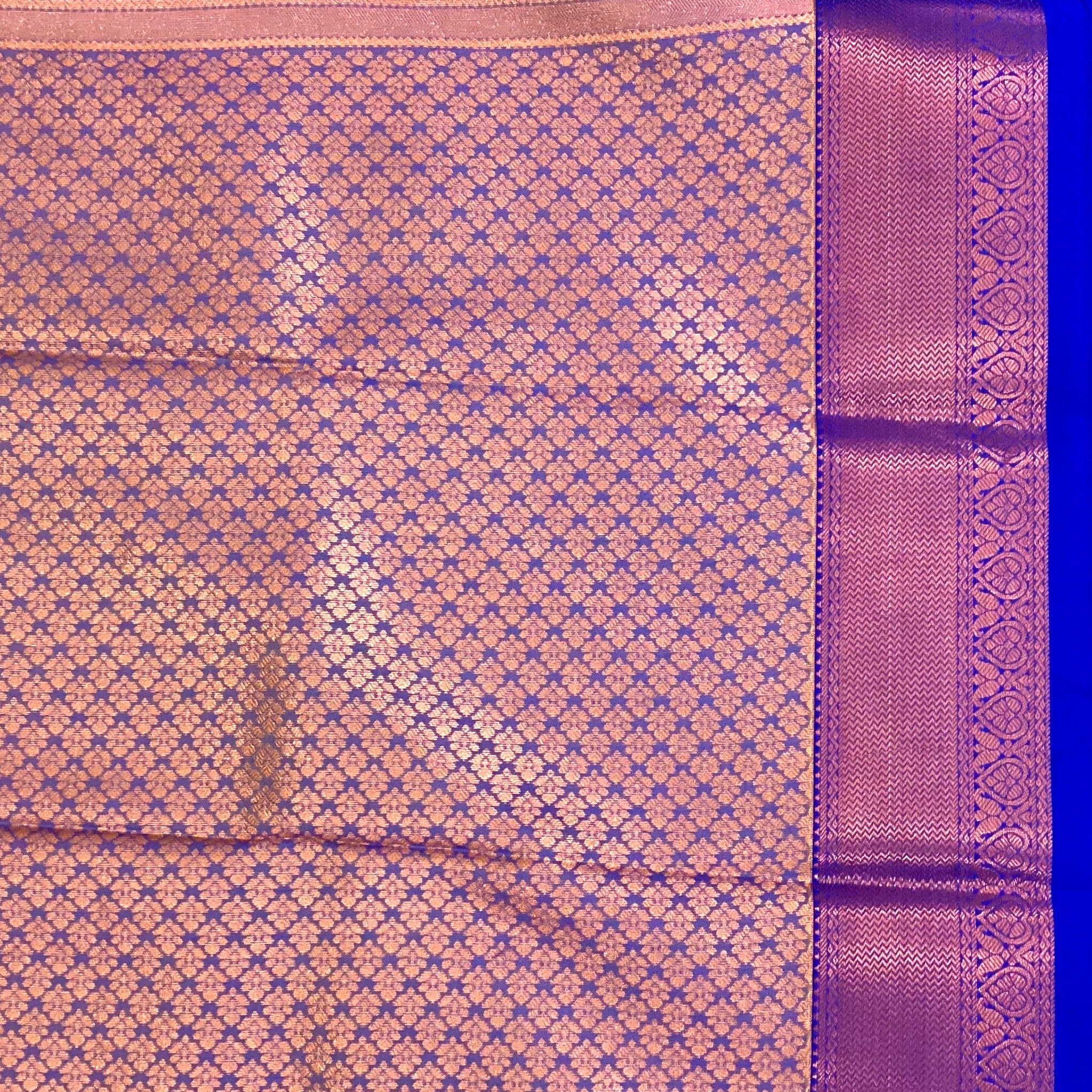 Green Gold Buta Silk Saree with Purple Zari Pallu Traditional