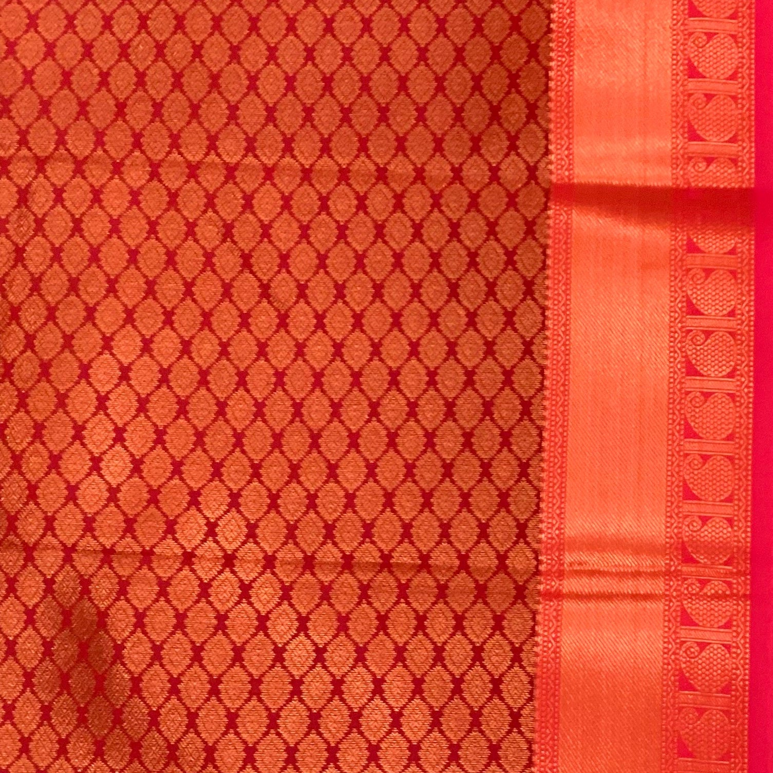 Emerald Green Silk Saree Copper Zari Maroon Pallu Traditional Festive