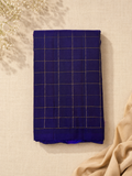 Deep Violet Silk Saree with Antique Gold Grid Zari Work