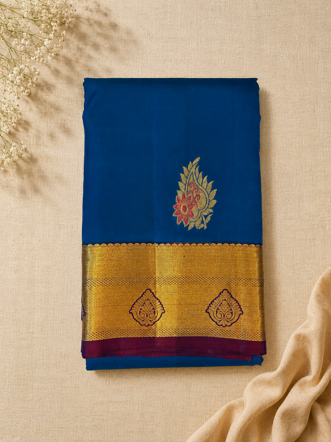 Sapphire Blue with Antique Gold Elegance