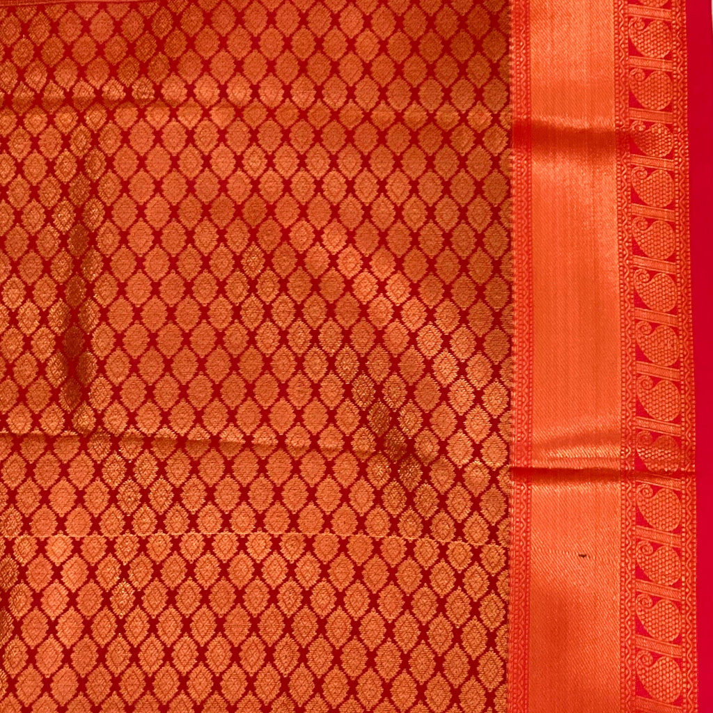 Navy Blue Silk Saree Copper Gold Woven Pallu Traditional Festive