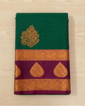 Teal Magenta Silk Saree Gold Zari Paisley Buta Wedding Traditional