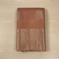 Teal Peach Silk Zari Saree With Square Motifs And Border
