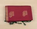 Deep Magenta Silk Saree Teal Pallu Gold Woven Motif Traditional