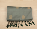 Forest Green Silver Grey Zari Brocade Silk Saree For Weddings