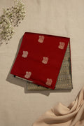 Red with Dark Green Soft Silk Elegance