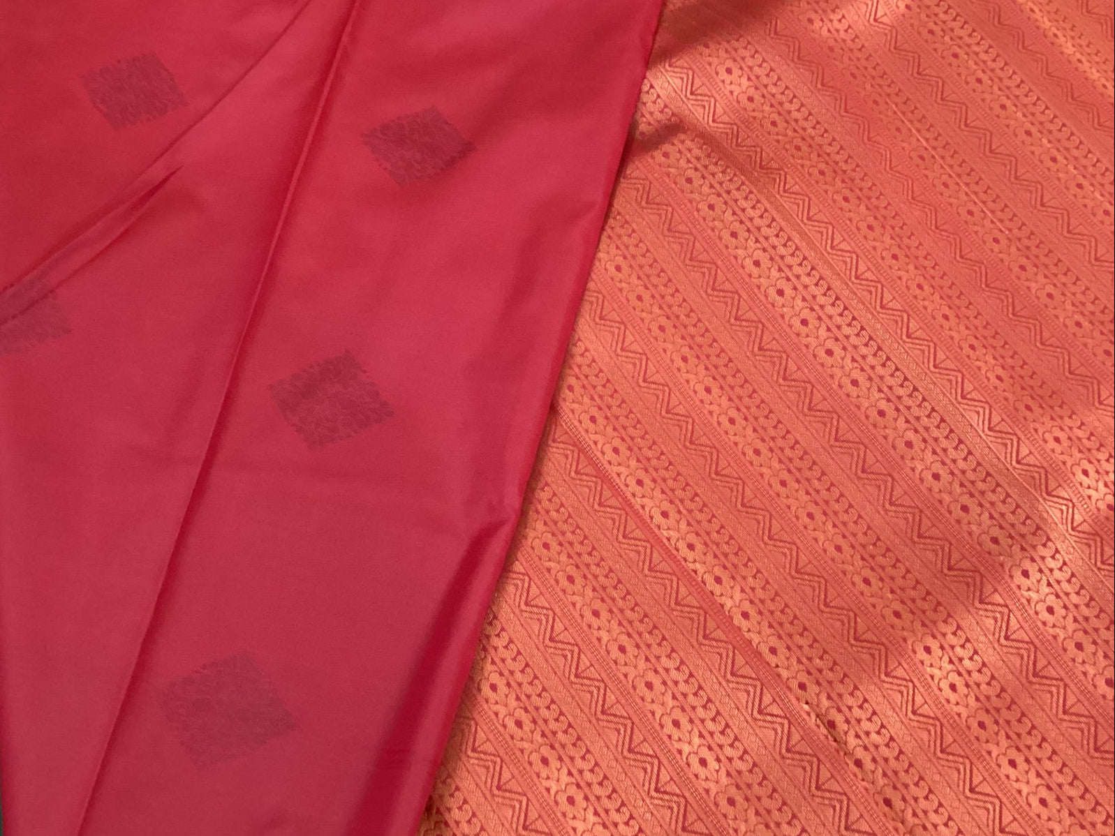 Peacock Green Maroon Zari Border Saree Diamond Motif Wedding Traditional
