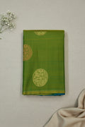 Parrot Green with Peacock Blue Pure Kanchipuram Silk Elegance