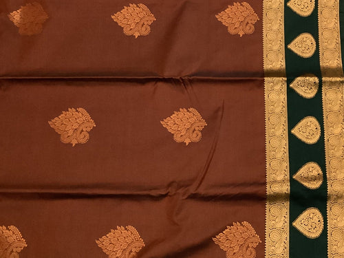 Antique Brown with Deep Teal Border Elegance