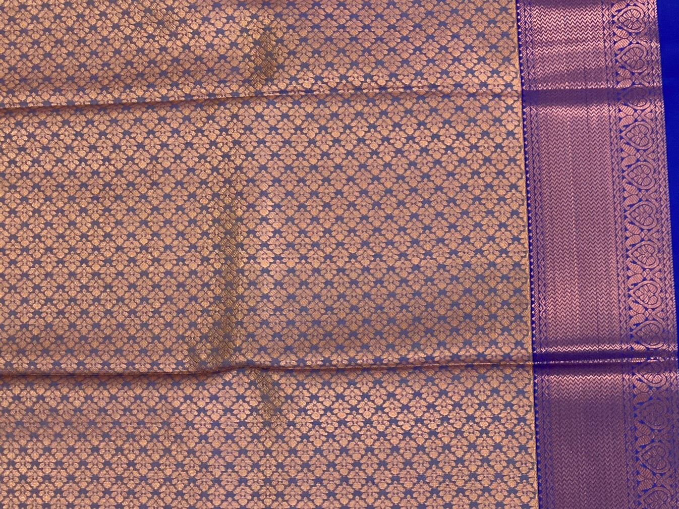 Burnt Orange Royal Purple Woven Zari Butta Saree Traditional Wear