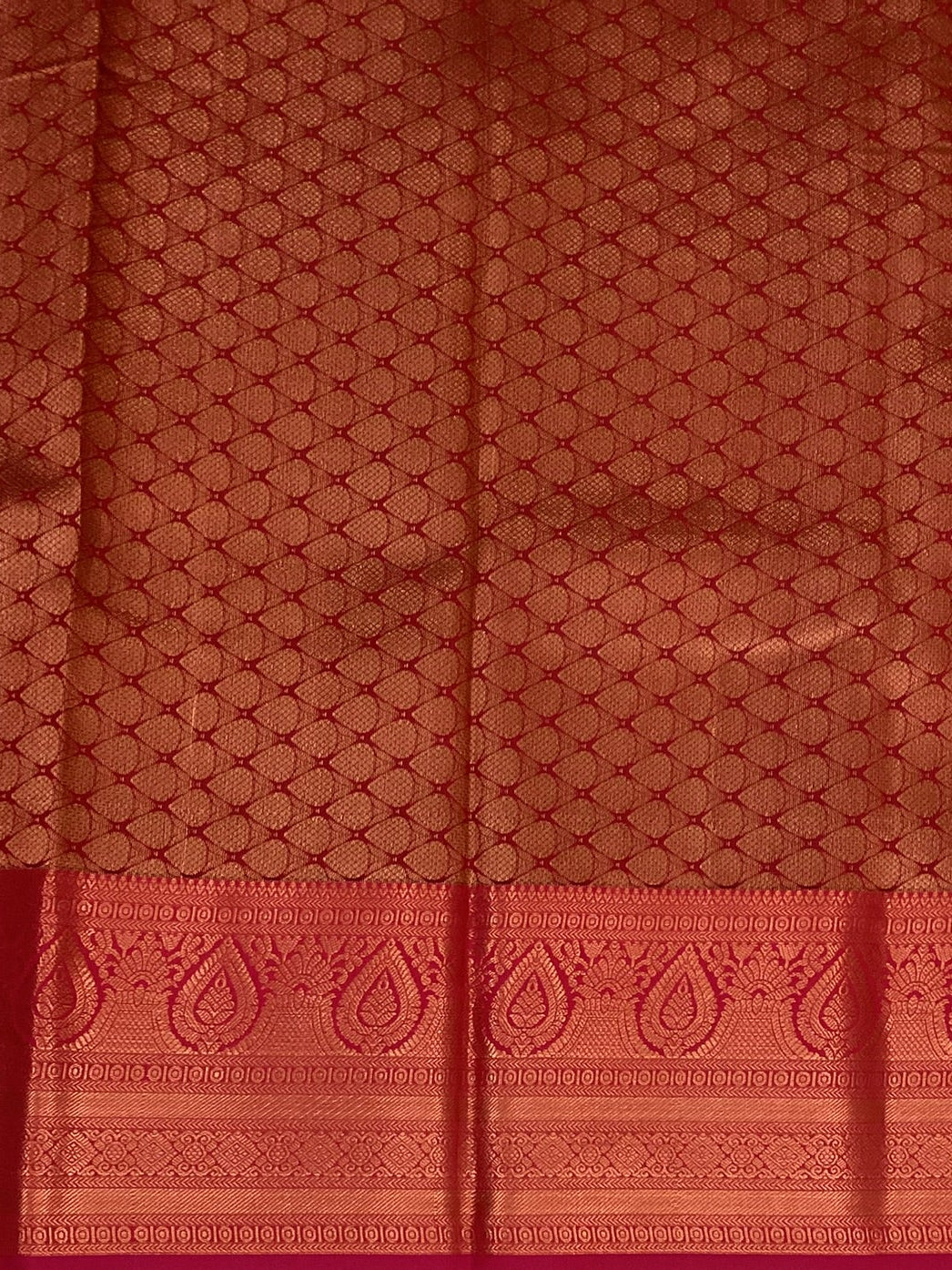 Midnight Blue Magenta Pallu Rose Gold Brocade Saree Paisley Border
