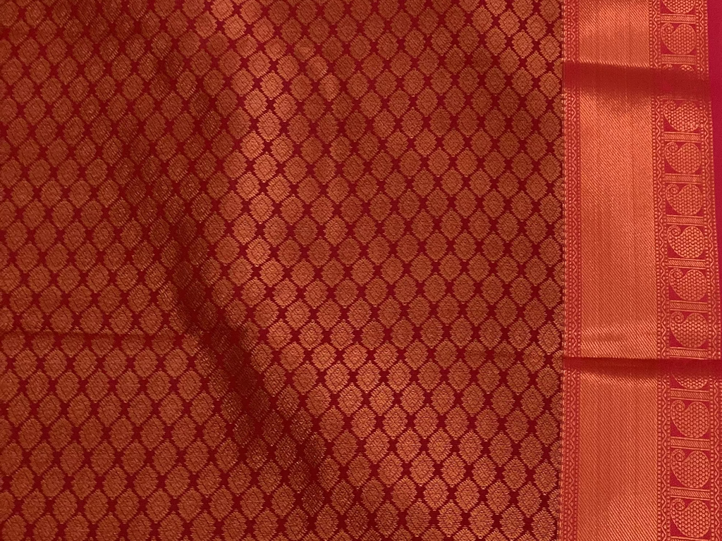Peacock Teal Silk Saree Burnt Orange Zari Pallu Wide Border