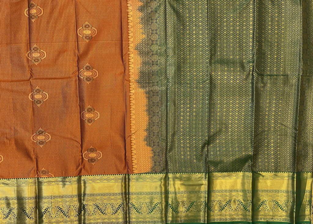 Copper Brown with Deep Green Border Elegance
