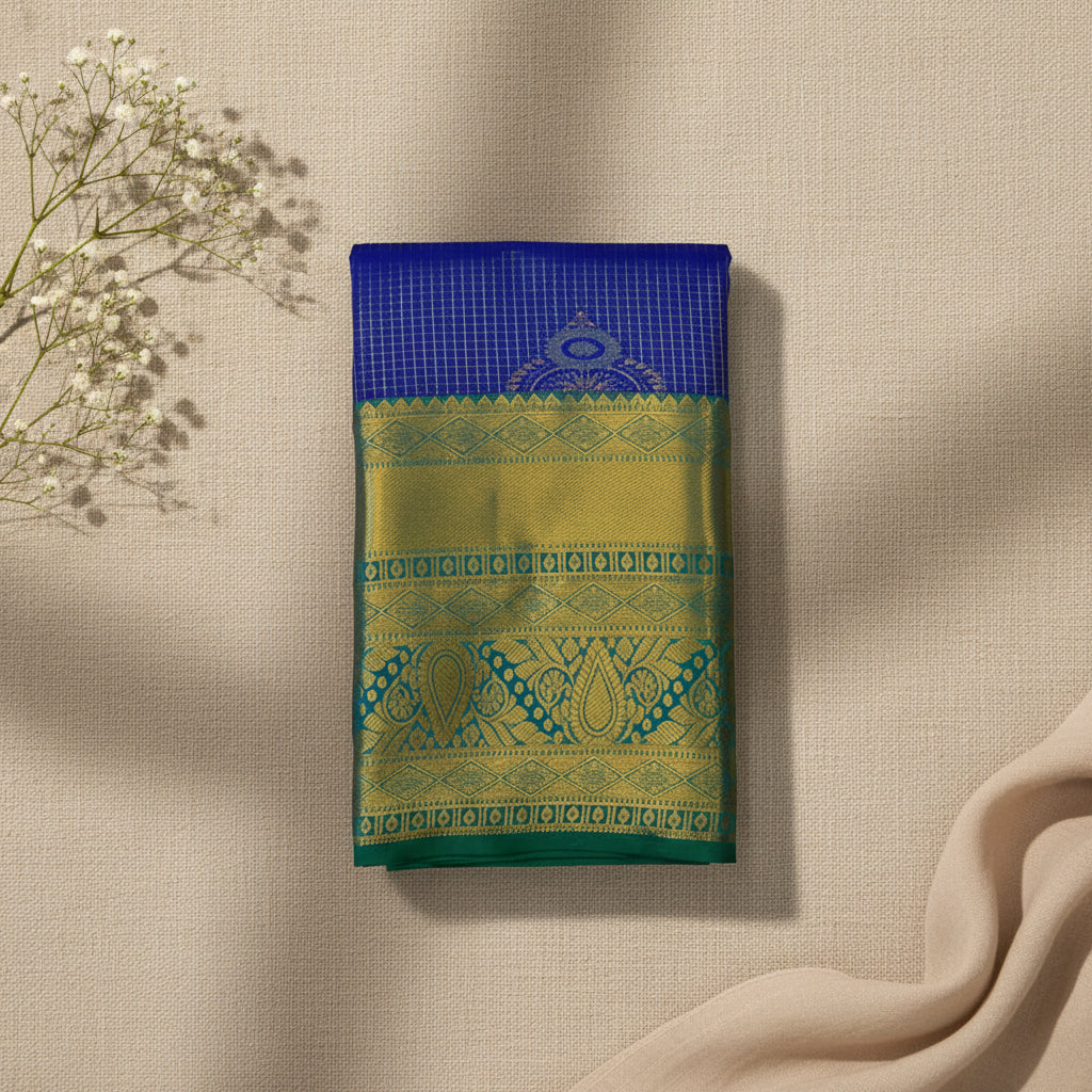 Royal Blue with Deep Green Border Elegance