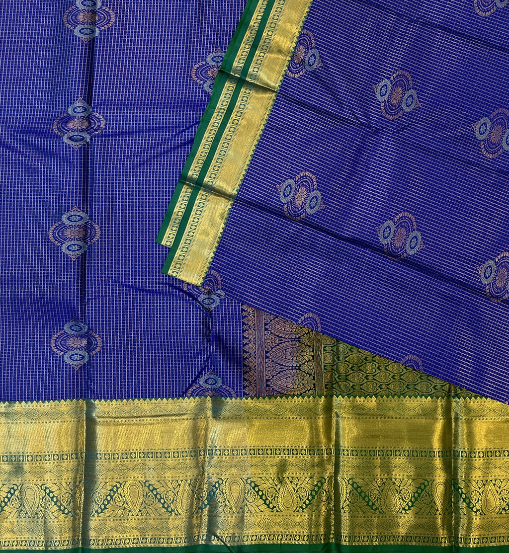 Royal Blue with Deep Green Border Elegance