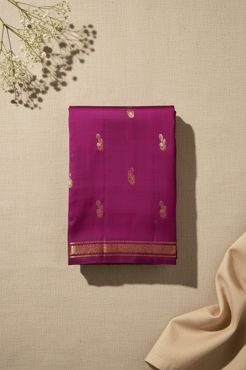 Deep Magenta with Rich Zari Elegance