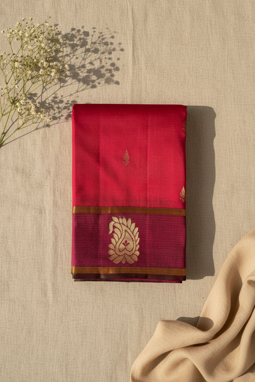 Rani Pink with Emerald Green Contrast Elegance