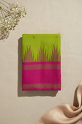 Parrot Green with Rani Pink Contrast Elegance