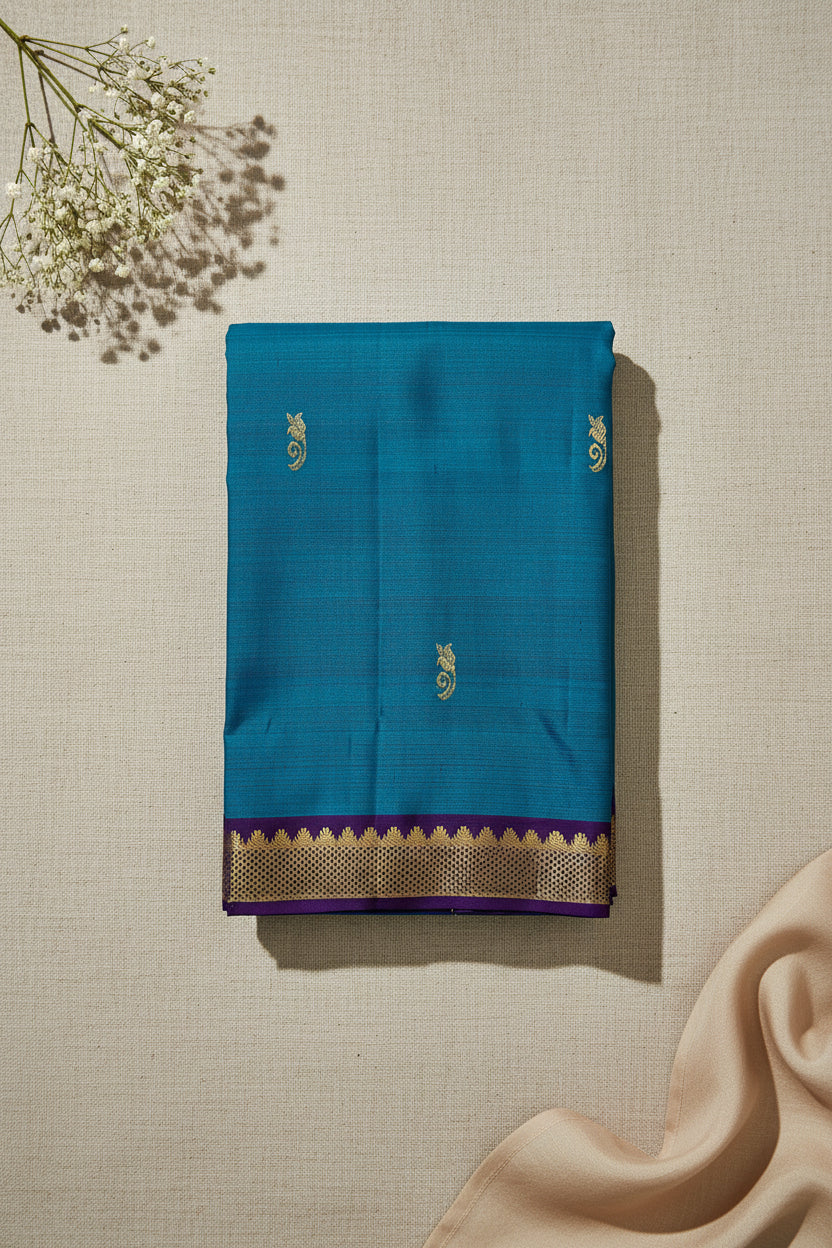 Teal Blue with Royal Purple Contrast Elegance