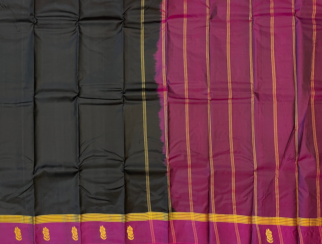Classic Black with Magenta Purple Contrast Elegance