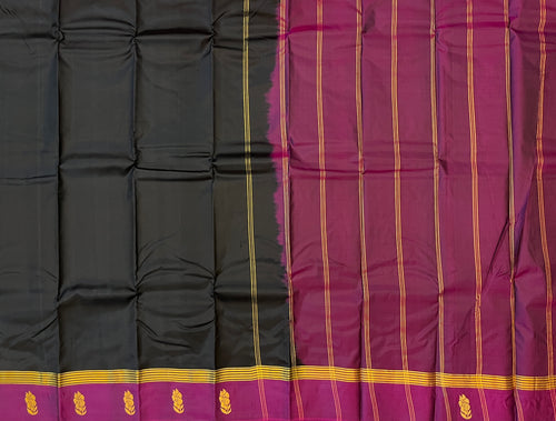 Classic Black with Magenta Purple Contrast Elegance