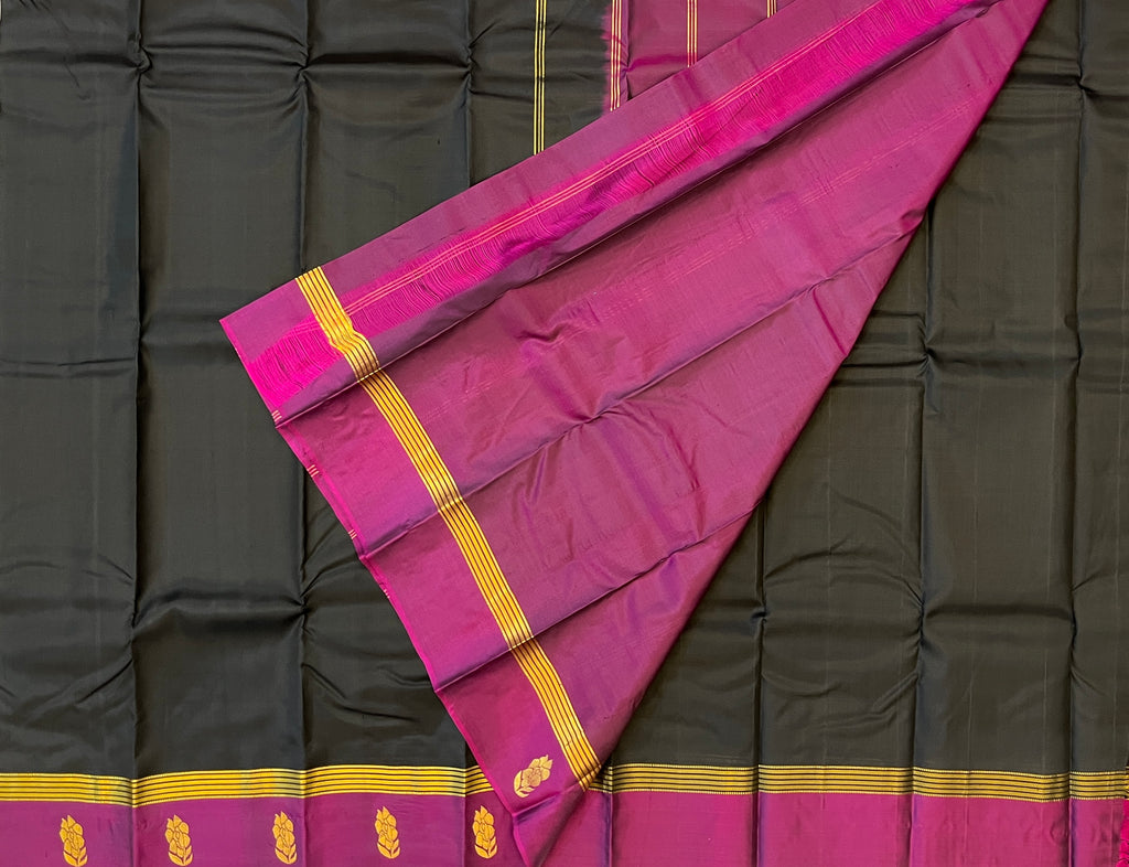 Classic Black with Magenta Purple Contrast Elegance