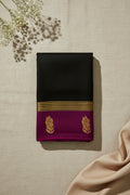 Classic Black with Magenta Purple Contrast Elegance