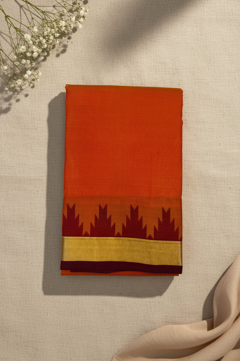 Vibrant Orange with Maroon Elegance