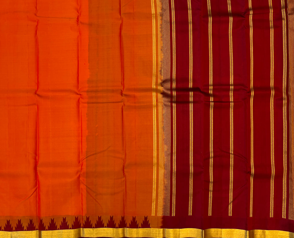 Vibrant Orange with Maroon Elegance