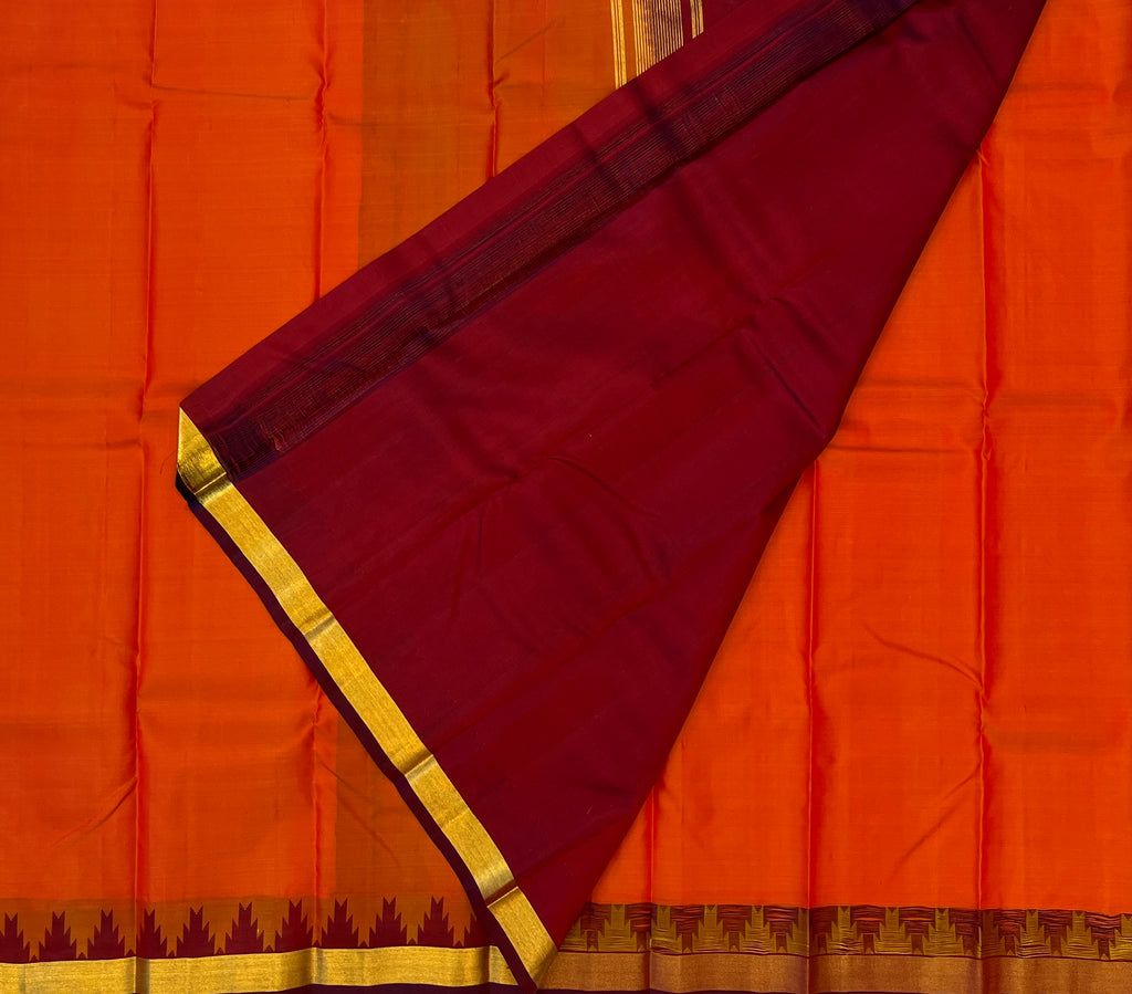Vibrant Orange with Maroon Elegance