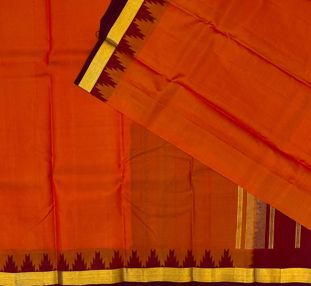 Vibrant Orange with Maroon Elegance