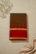 Dark Coffee Brown with Crimson Red Contrast Elegance