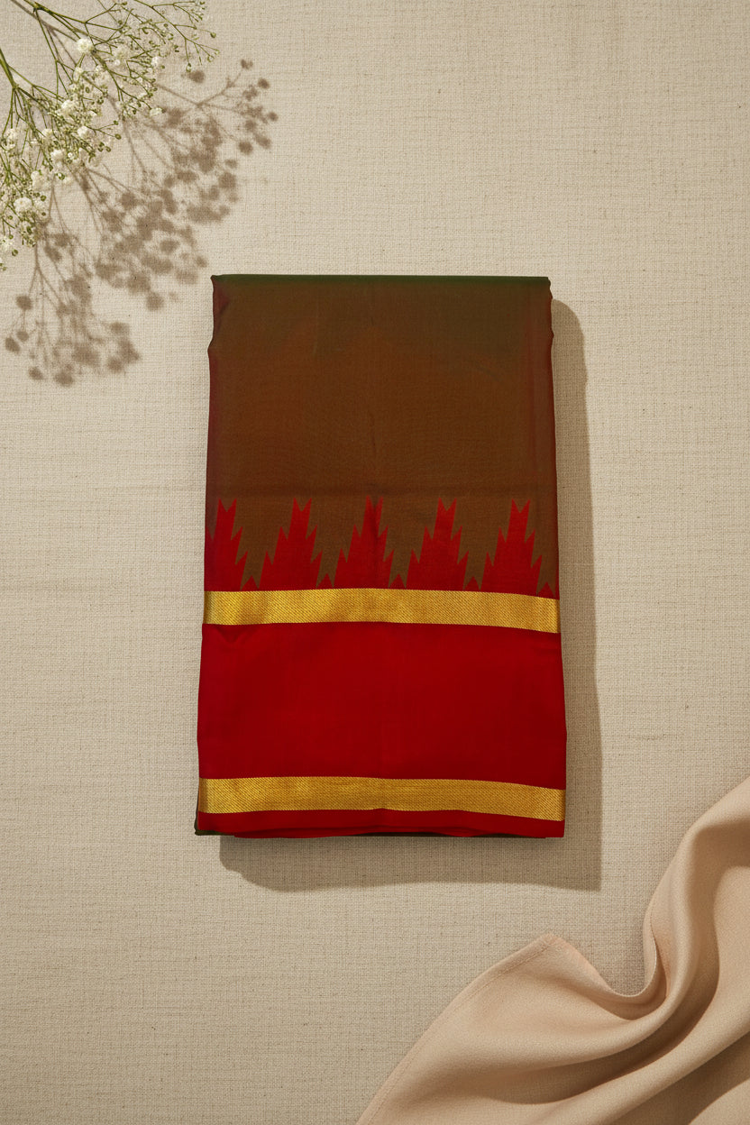 Dark Coffee Brown with Crimson Red Contrast Elegance