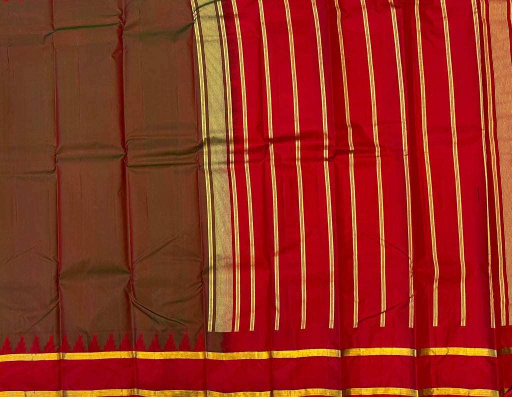 Dark Coffee Brown with Crimson Red Contrast Elegance