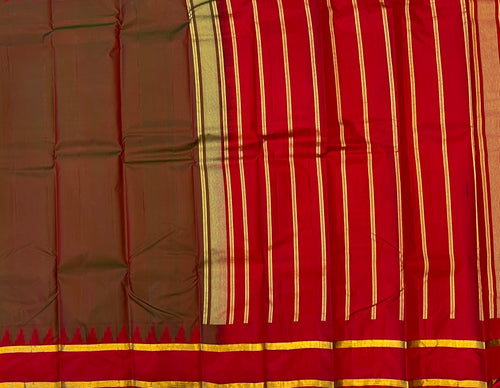 Dark Coffee Brown with Crimson Red Contrast Elegance