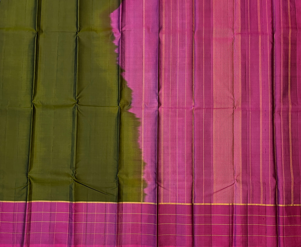 Olive Green with Magenta Pink Contrast Elegance