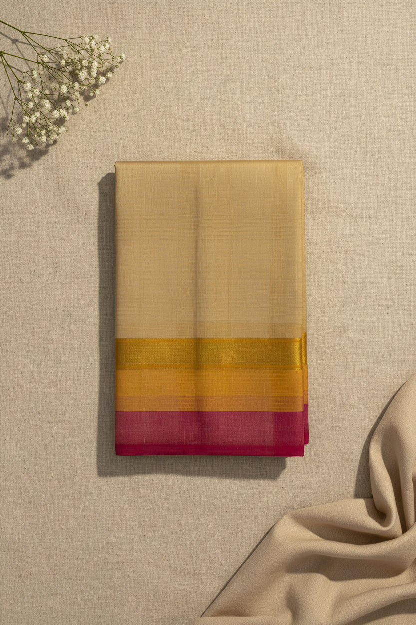 Cream Beige with Dusty Rose Contrast Elegance