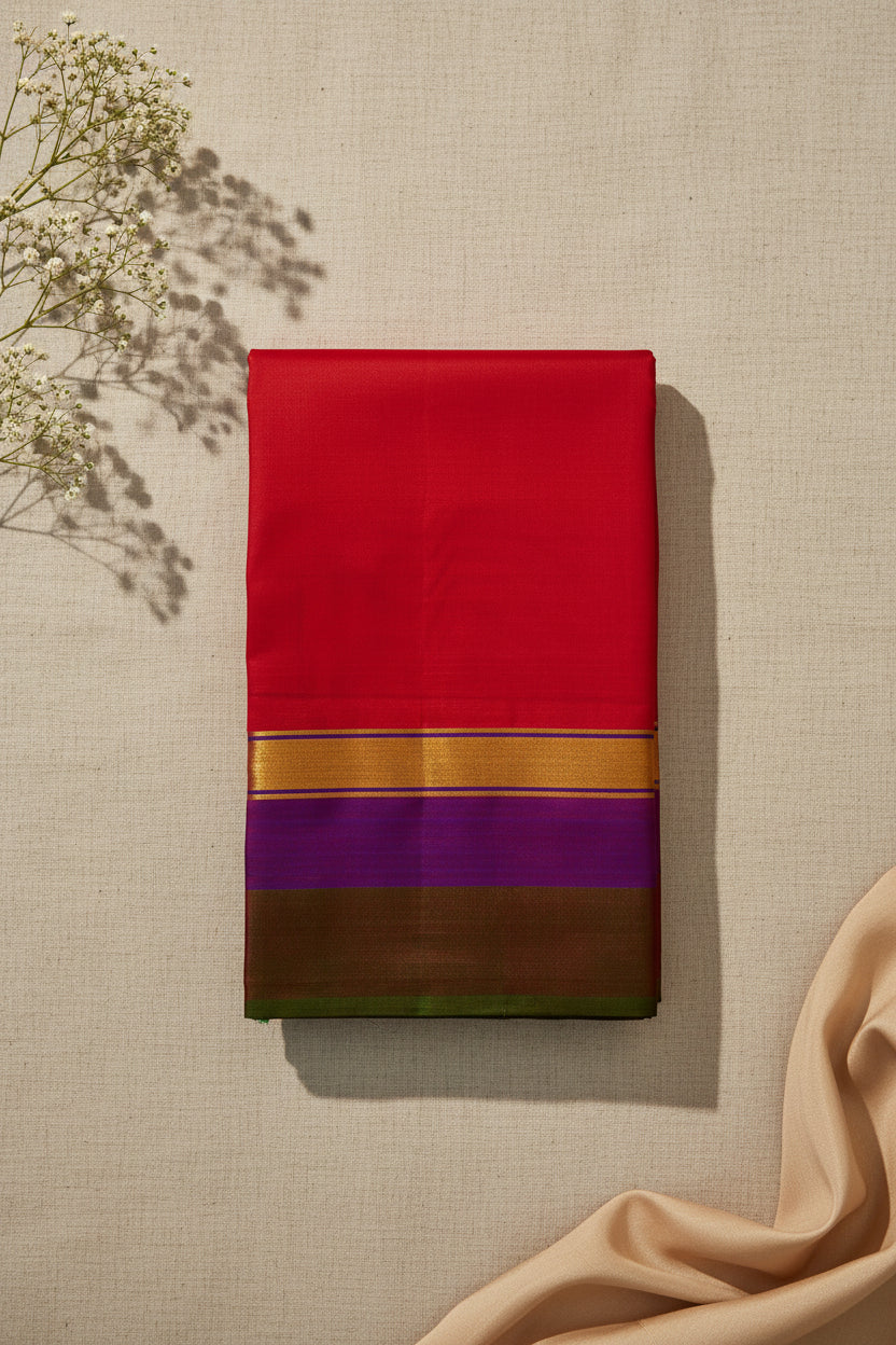 Crimson Red with Olive Brown Contrast Elegance