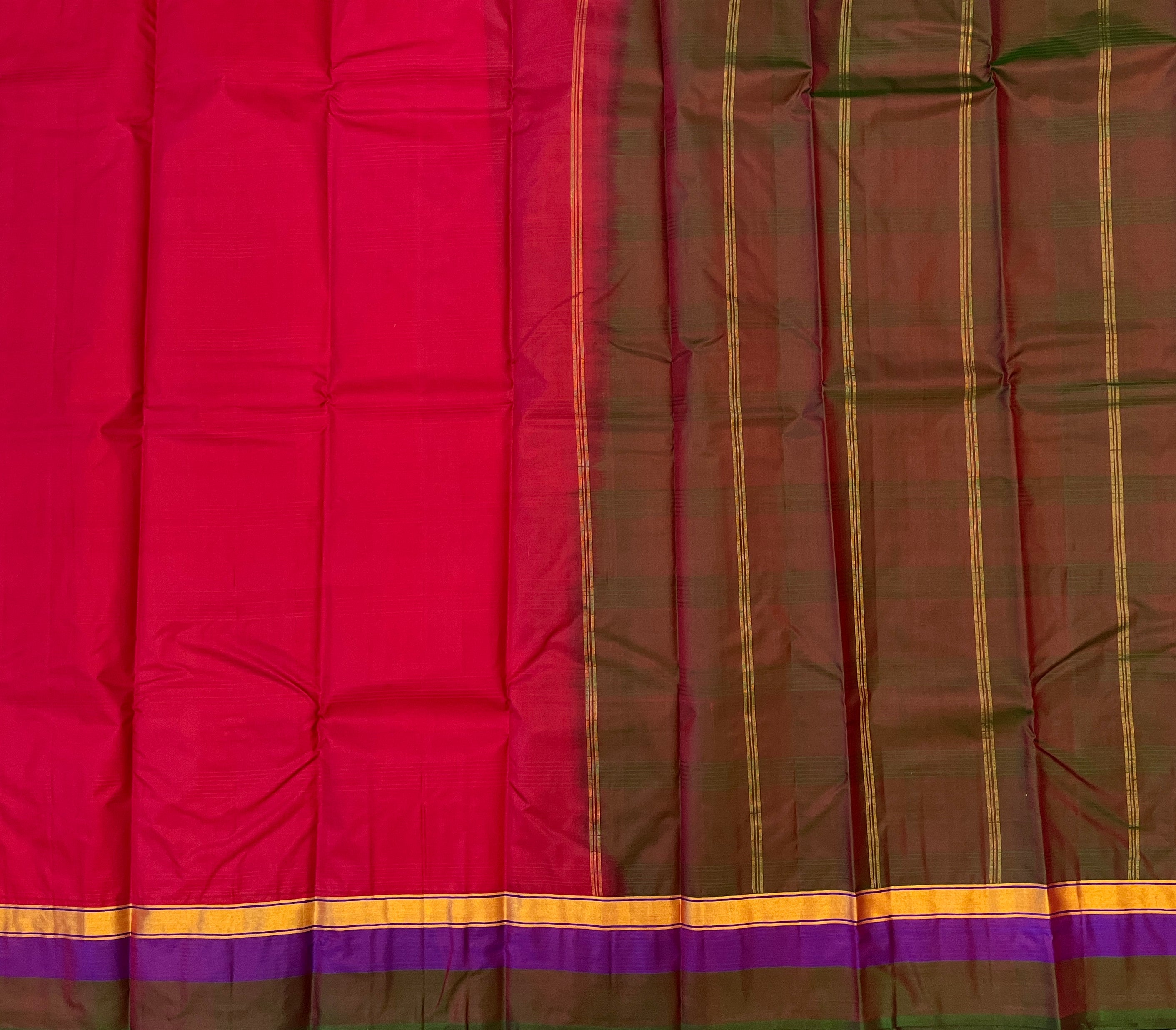 Crimson Red with Olive Brown Contrast Elegance