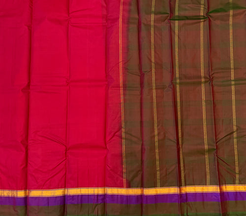 Crimson Red with Olive Brown Contrast Elegance