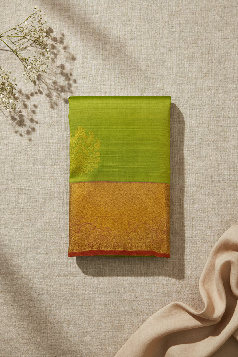 Parrot Green with Mustard Orange Elegance