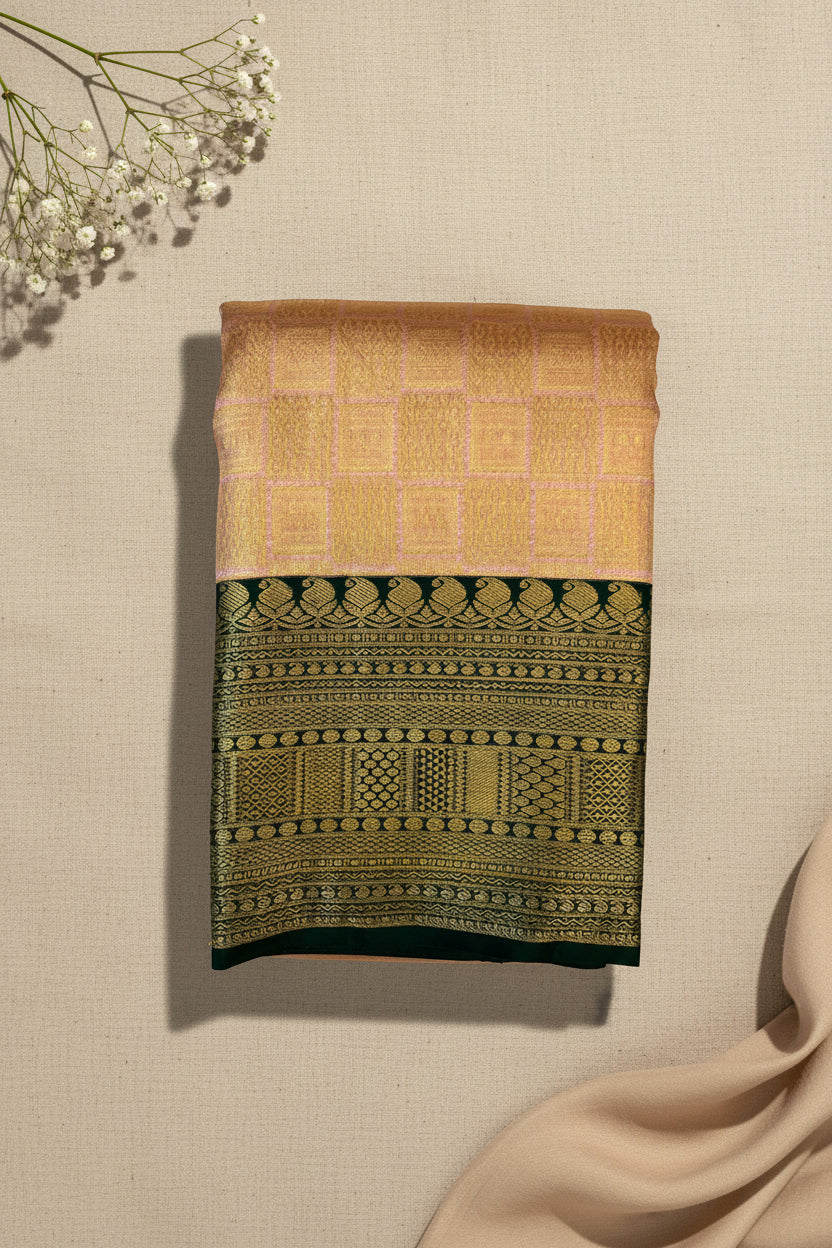 Pastel Pink with Emerald Green Heritage Elegance