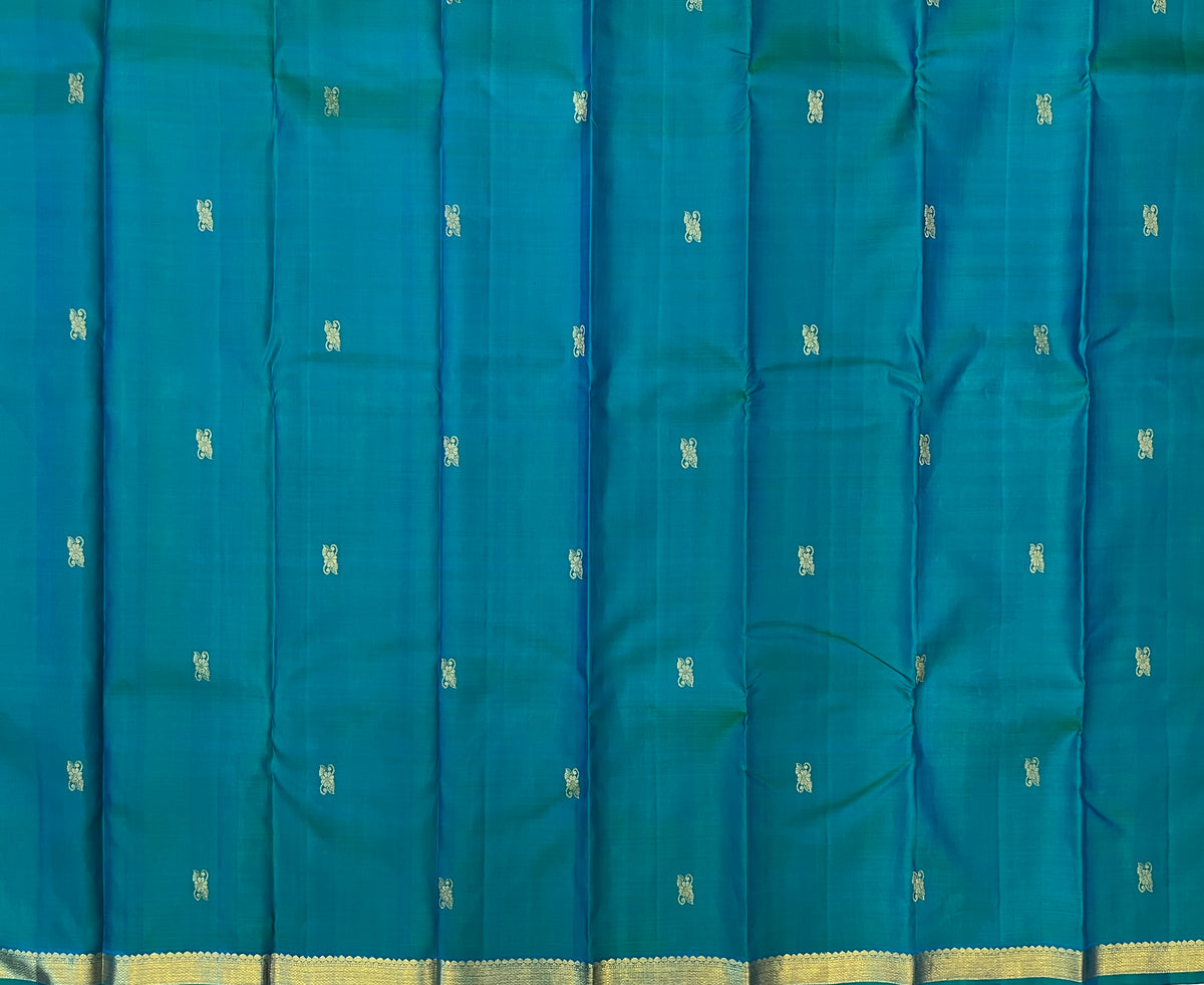 Teal Blue with Rani Pink Traditional Grandeur Elegance