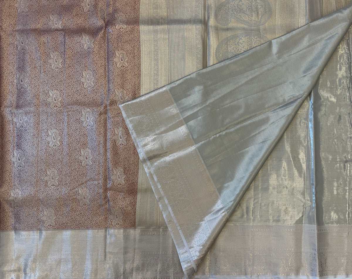 Dusty Mauve with Silver Tissue Elegant Grace