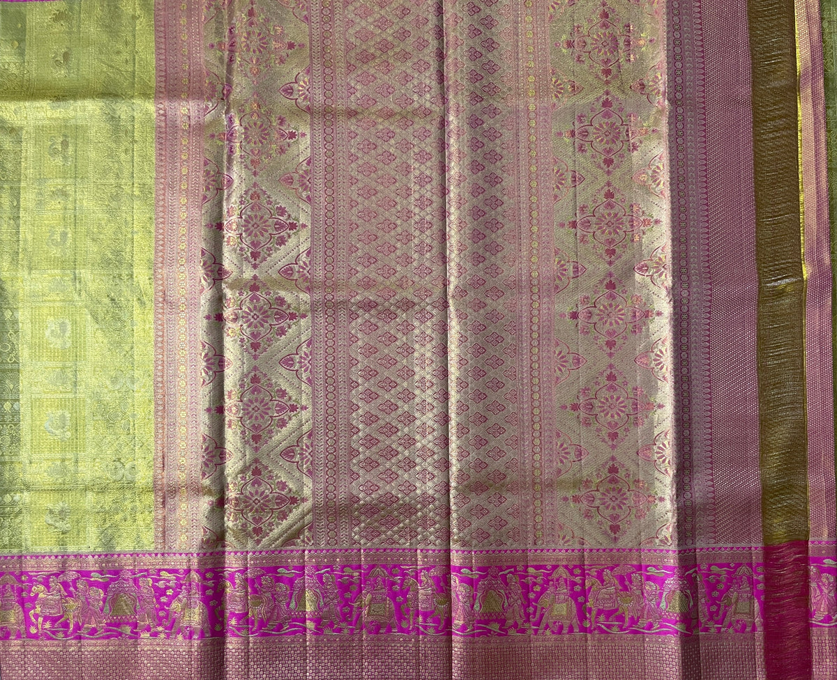 Antique Gold with Magenta Bridal Grandeur Elegance