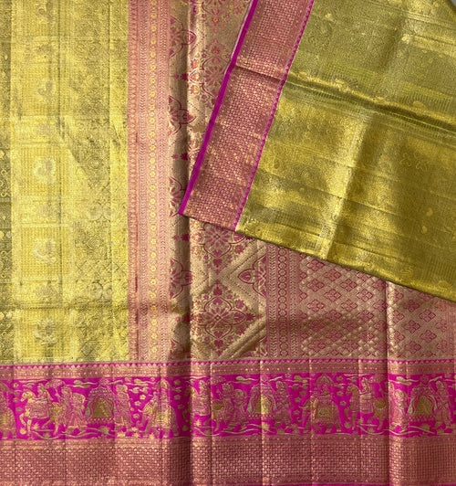 Antique Gold with Magenta Bridal Grandeur Elegance