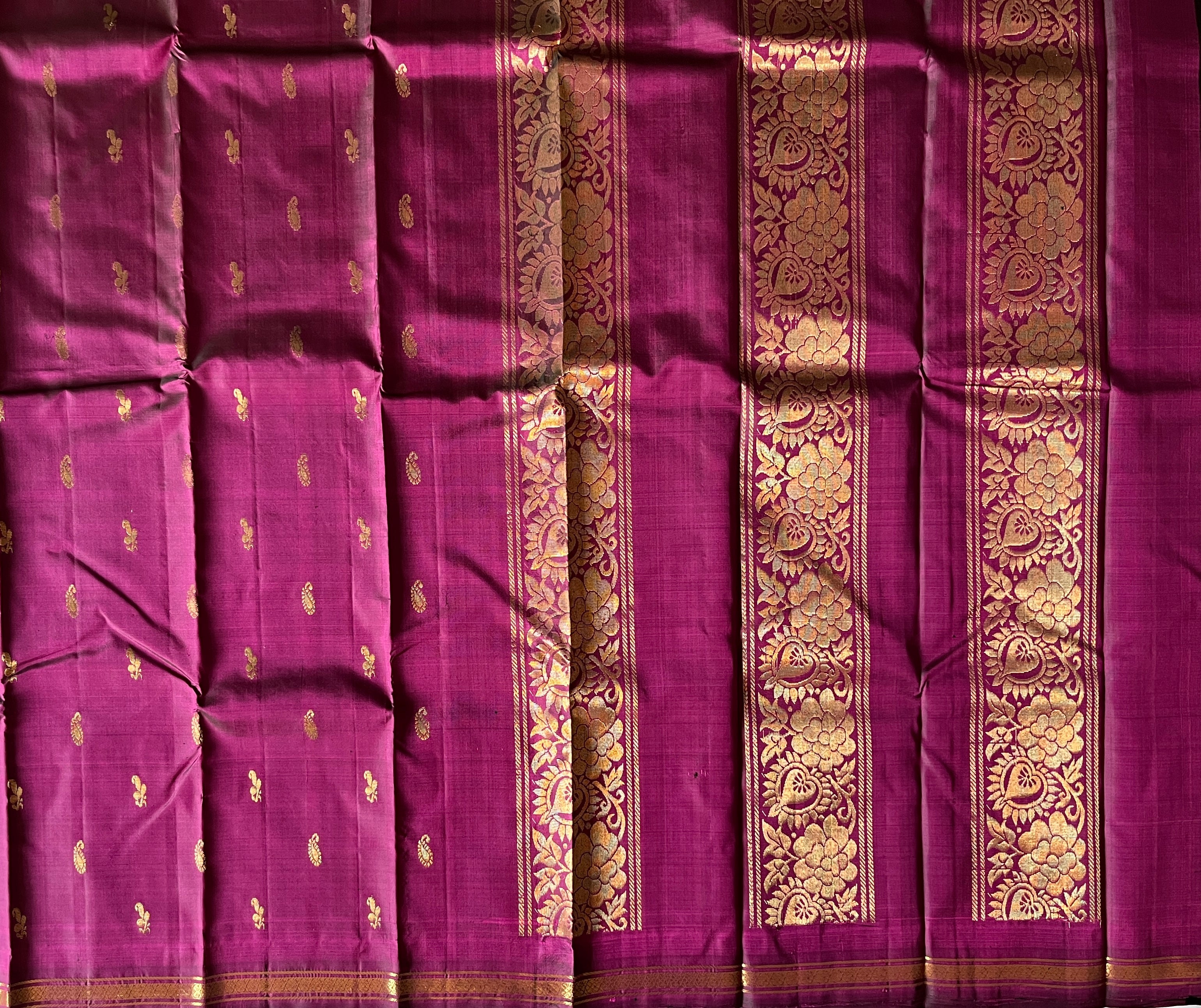 Deep Magenta with Rich Zari Elegance
