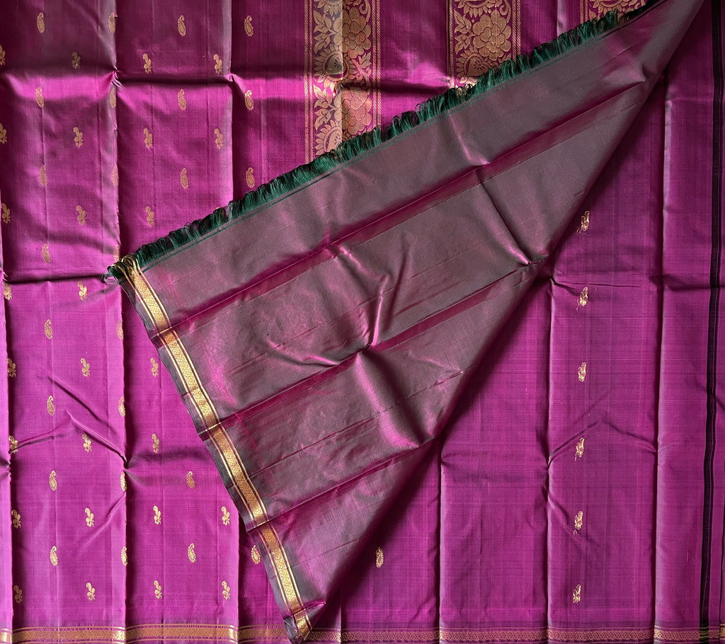 Deep Magenta with Rich Zari Elegance