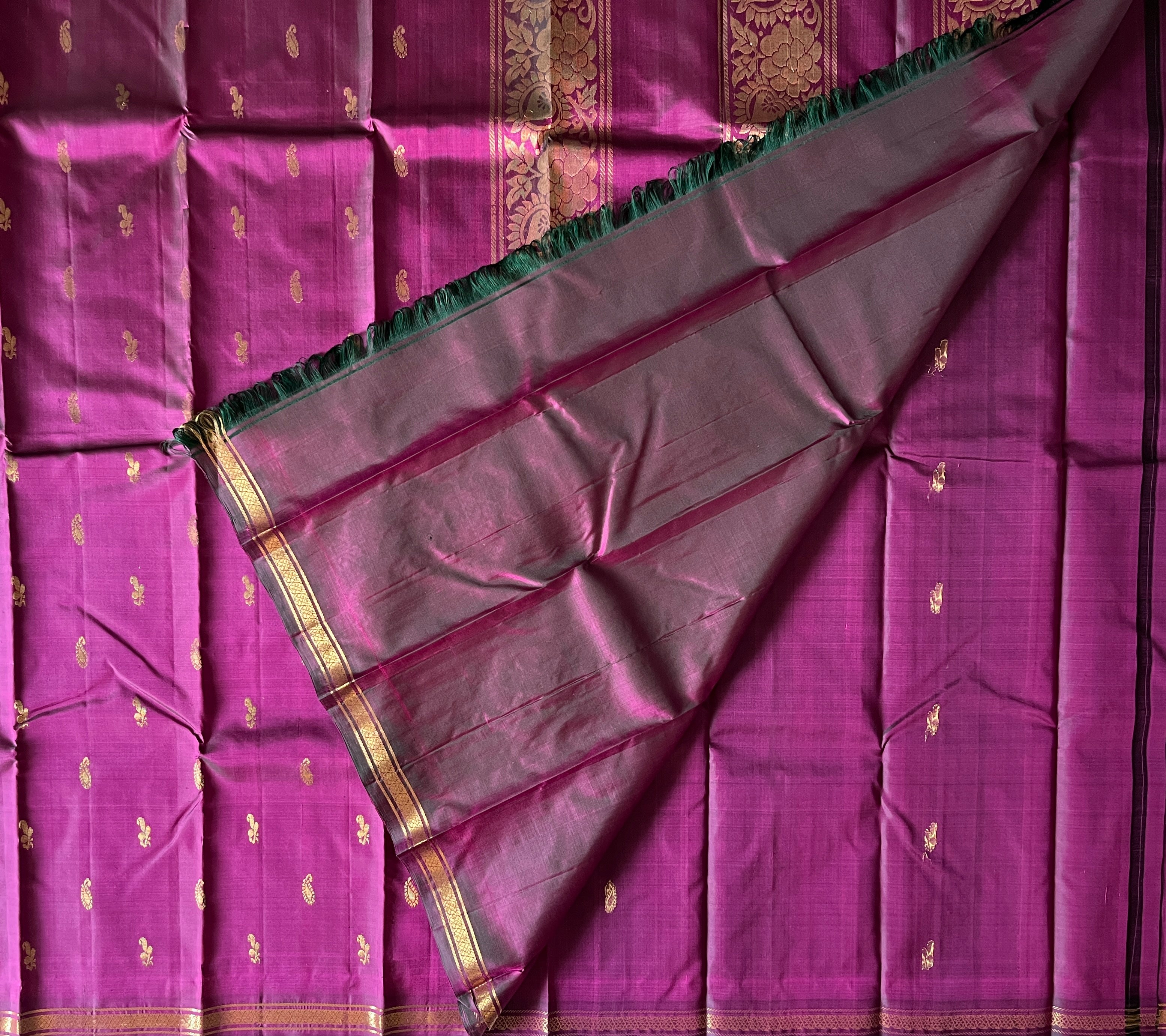 Deep Magenta with Rich Zari Elegance